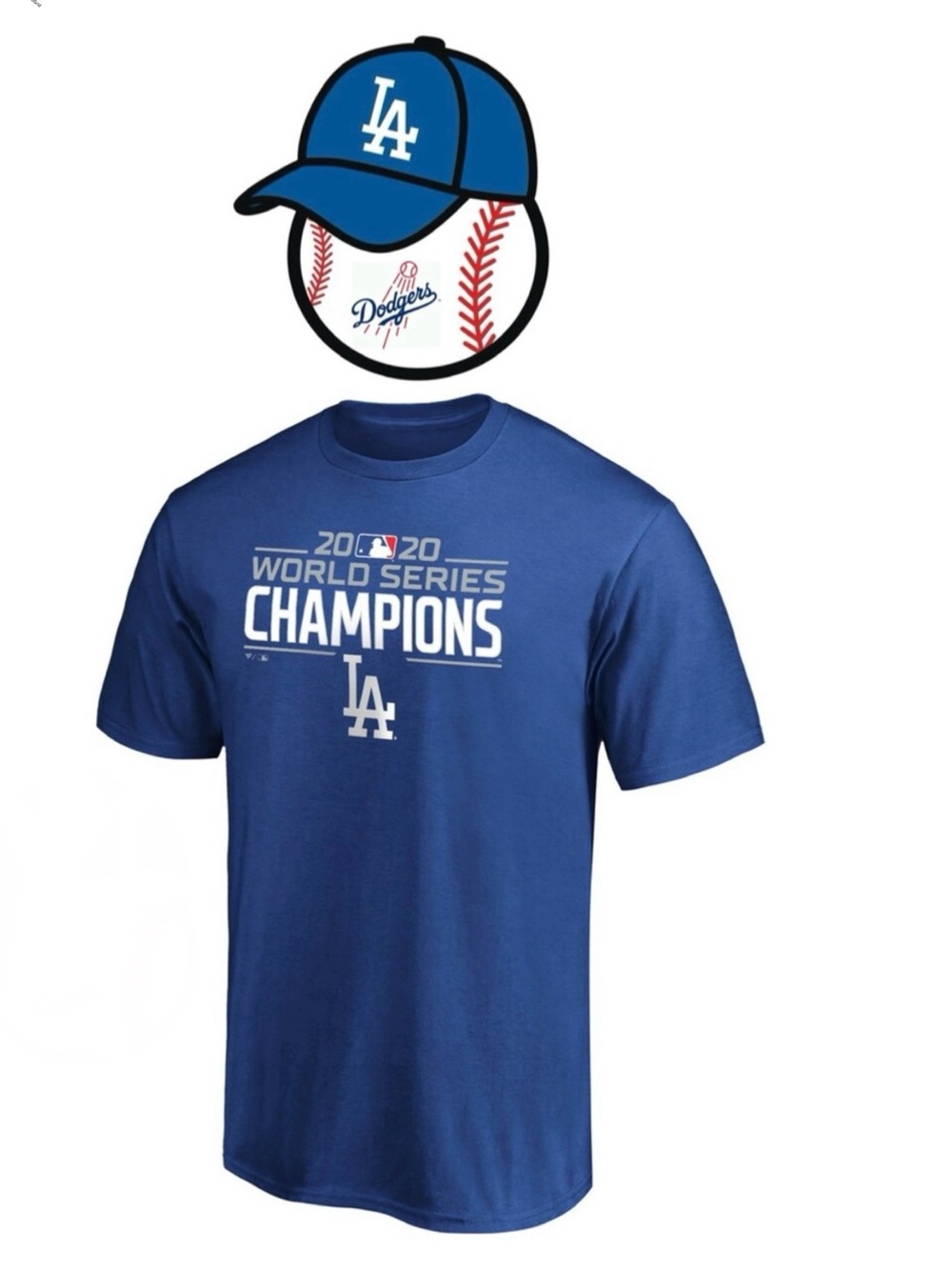Los Angeles Dodgers Baseball 2020 World‎ Series Champions Big & Tall T-Shirt XL